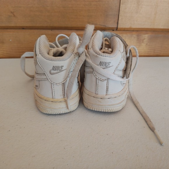 Nike Air Force 1 Mid TD Toddler Unisex Size 7C White Basketball Shoes 314197-113 - Picture 3 of 6